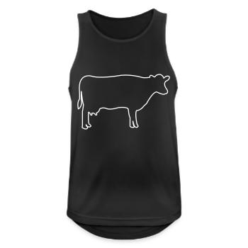 Contour de la vache - Débardeur respirant Homme - noir - Devant - Nick (188cm)