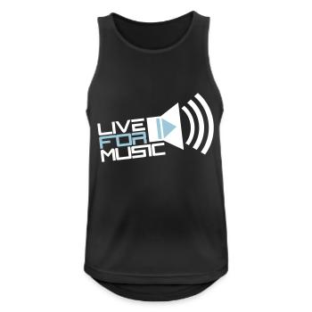 Live for Music Lautsprecher Spruch Leben für Musik - Männer Tank Top atmungsaktiv - Schwarz - Vorne - Nick (188cm)