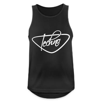 Techno Love Citation Dire Musique Fête Célébrer Logo - Débardeur respirant Homme - noir - Devant - Nick (188cm)