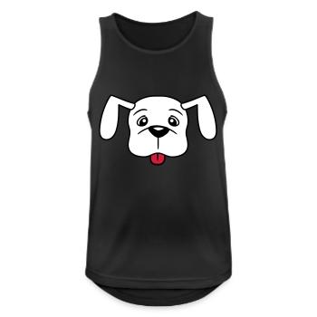 Dog Sticking Out Tongue Naughty Puppy Pet - Men's Breathable Tank Top - black - Front - Nick (188cm)