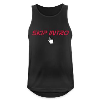 skip intro - Männer Tank Top atmungsaktiv - Schwarz - Vorne - Nick (188cm)