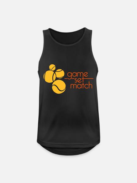 GAME SET MATCH - Men's Breathable Tank Top - black