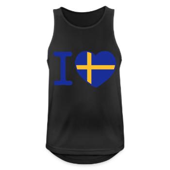 I Love Sweden - Men's Breathable Tank Top - black - Front - Nick (188cm)