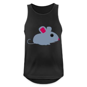 maus - Männer Tank Top atmungsaktiv - Schwarz - Vorne - Nick (188cm)