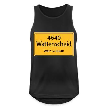 Ortsschild 4640 Wattenscheid - WAT ne Stadt - Männer Tank Top atmungsaktiv - Schwarz - Vorne - Nick (188cm)