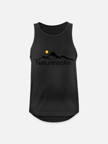 Naturensohn 2 - Männer Tank Top atmungsaktiv - Schwarz