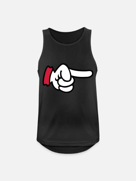 pointing finger / Zeigefinger (3c) - Men's Breathable Tank Top - black