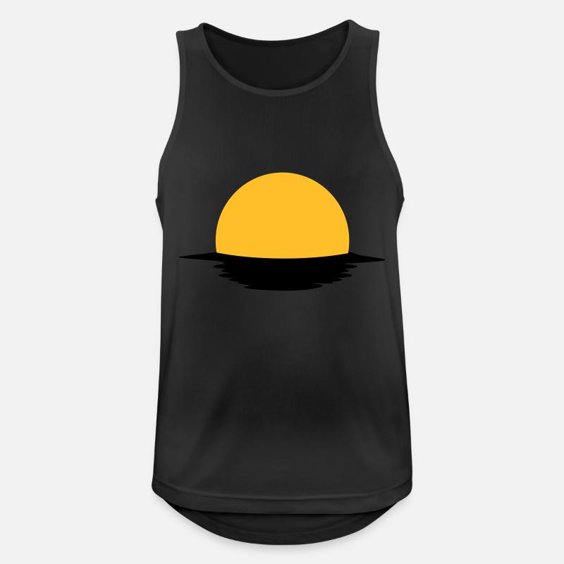 Sonne - Männer Tank Top atmungsaktiv - Schwarz
