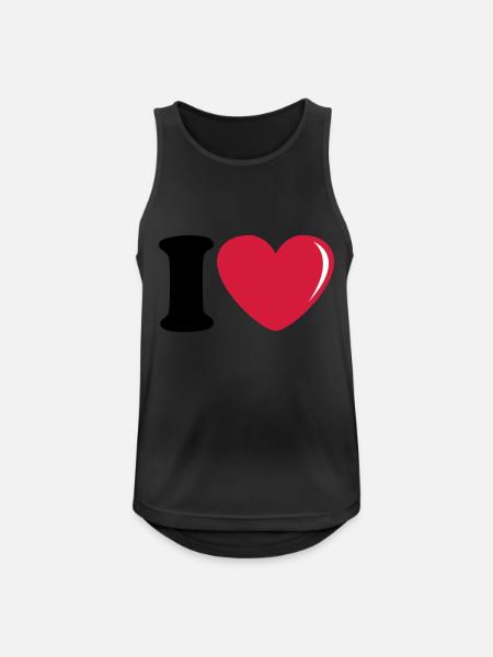 I_love - Men's Breathable Tank Top - black