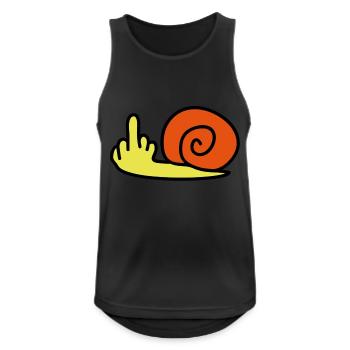 fuck_off_snail - Männer Tank Top atmungsaktiv - Schwarz - Vorne - Nick (188cm)