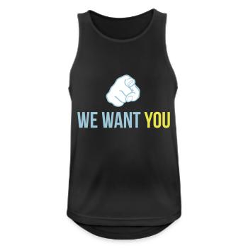 we want you - Männer Tank Top atmungsaktiv - Schwarz - Vorne - Nick (188cm)