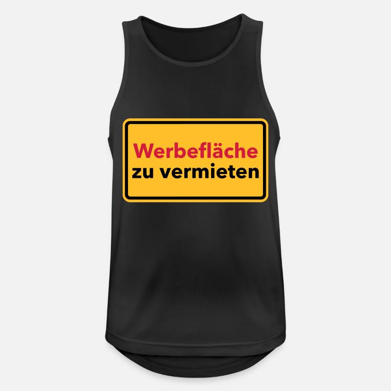 Werbung - Männer Tank Top atmungsaktiv - Schwarz