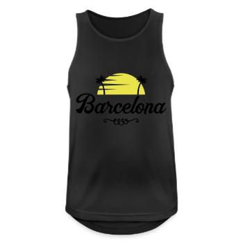 barcelona sunset - Männer Tank Top atmungsaktiv - Schwarz - Vorne - Nick (188cm)