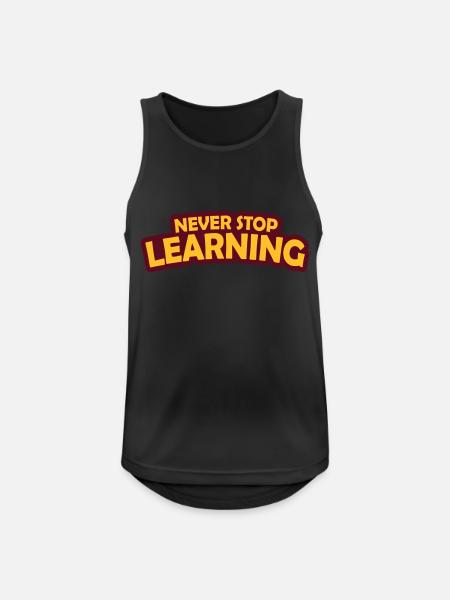 never stop learning quote - Men's Breathable Tank Top - black