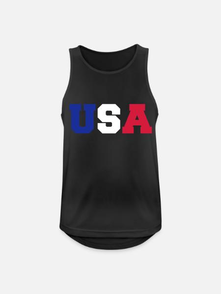 usa - Débardeur respirant Homme - noir