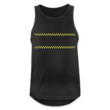 ralley stripes / Ralley Streifen (2c) - Männer Tank Top atmungsaktiv - Schwarz - Vorne - Nick (188cm)