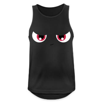 lustiges Gesicht - Männer Tank Top atmungsaktiv - Schwarz - Vorne - Nick (188cm)