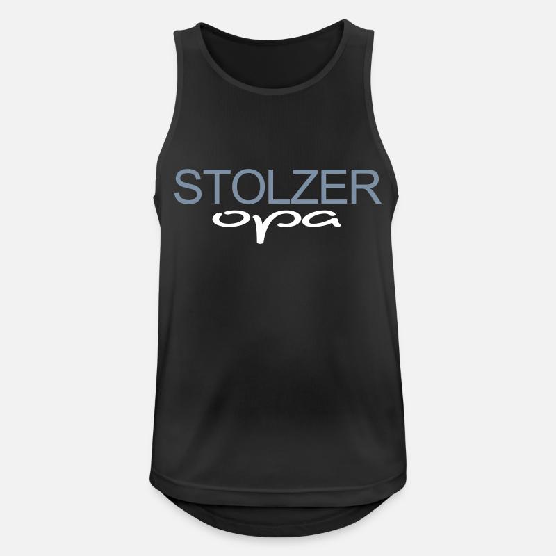 Stolzer Opa - Männer Tank Top atmungsaktiv - Schwarz