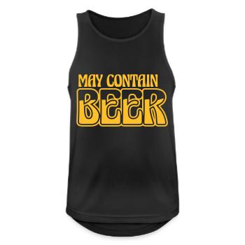 May Contain Beer Logo - Männer Tank Top atmungsaktiv - Schwarz - Vorne - Nick (188cm)
