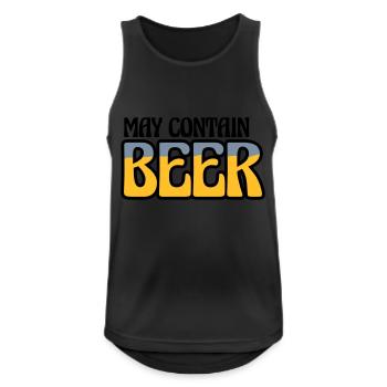 Logo May Contain Beer - Männer Tank Top atmungsaktiv - Schwarz - Vorne - Nick (188cm)
