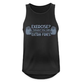 Exercise Extra Fries Quote - Men's Breathable Tank Top - black - Front - Nick (188cm)