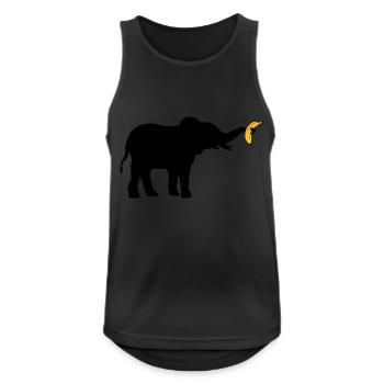 Grande silhouette d’éléphant banane - Débardeur respirant Homme - noir - Devant - Nick (188cm)