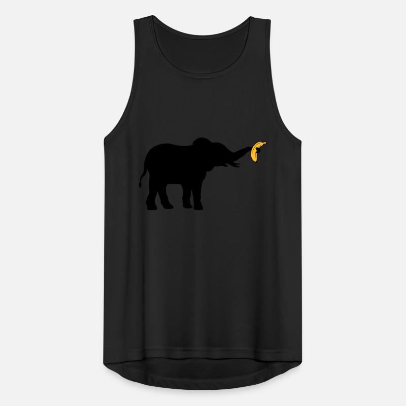 Grande silhouette d’éléphant banane Débardeur respirant Homme