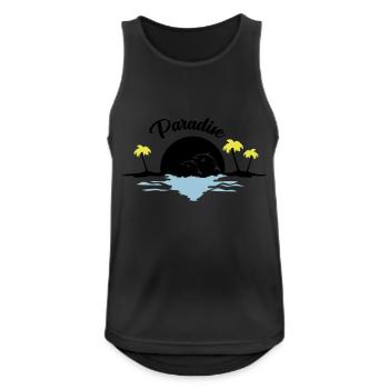 sunset delfine - Männer Tank Top atmungsaktiv - Schwarz - Vorne - Nick (188cm)