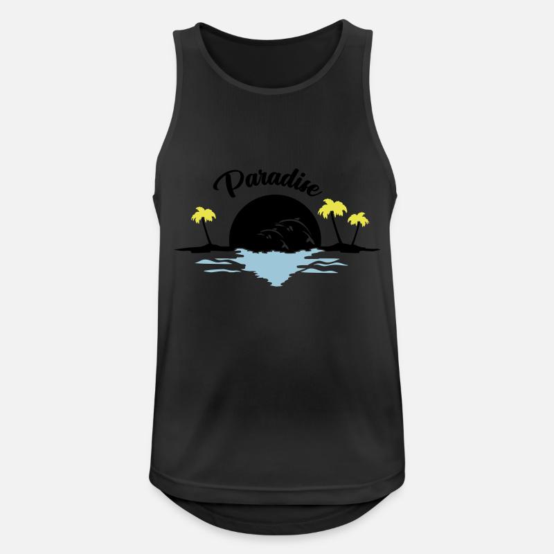 sunset delfine - Männer Tank Top atmungsaktiv - Schwarz