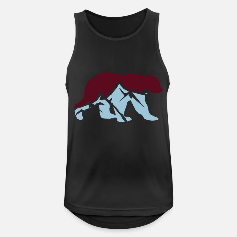 braunbär silhouette berge - Männer Tank Top atmungsaktiv - Schwarz