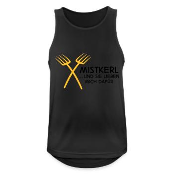 Dirty swine - Men's Breathable Tank Top - black - Front - Nick (188cm)