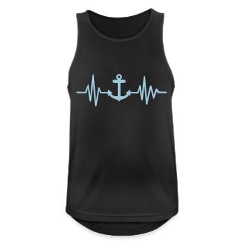 Anker - Männer Tank Top atmungsaktiv - Schwarz - Vorne - Nick (188cm)