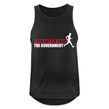 run better than government - Men's Breathable Tank Top - black - Front - Nick (188cm)