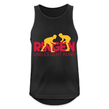 RINGEN und es geht rund - Männer Tank Top atmungsaktiv - Schwarz - Vorne - Nick (188cm)