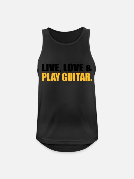 Gitarre - Männer Tank Top atmungsaktiv - Schwarz