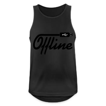 Offline 2 - Männer Tank Top atmungsaktiv - Schwarz - Vorne - Nick (188cm)