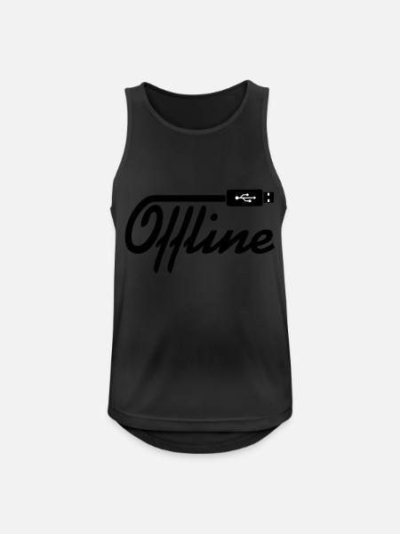 Offline 2 - Männer Tank Top atmungsaktiv - Schwarz
