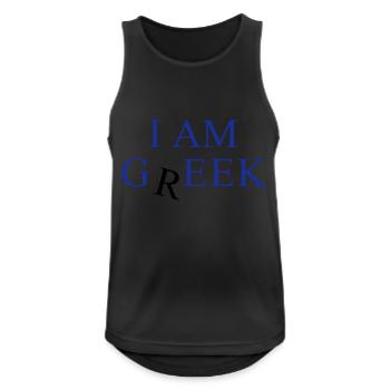 I am Greek - Männer Tank Top atmungsaktiv - Schwarz - Vorne - Nick (188cm)
