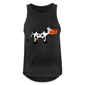 Cow Comic - Männer Tank Top atmungsaktiv - Schwarz - Vorne - Nick (188cm)