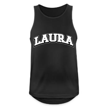 Laura College Uni Schul Geschenk - Männer Tank Top atmungsaktiv - Schwarz - Vorne - Nick (188cm)