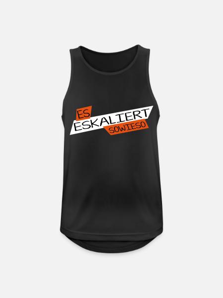 Shirt_EsEskaliert2_vector - Männer Tank Top atmungsaktiv - Schwarz