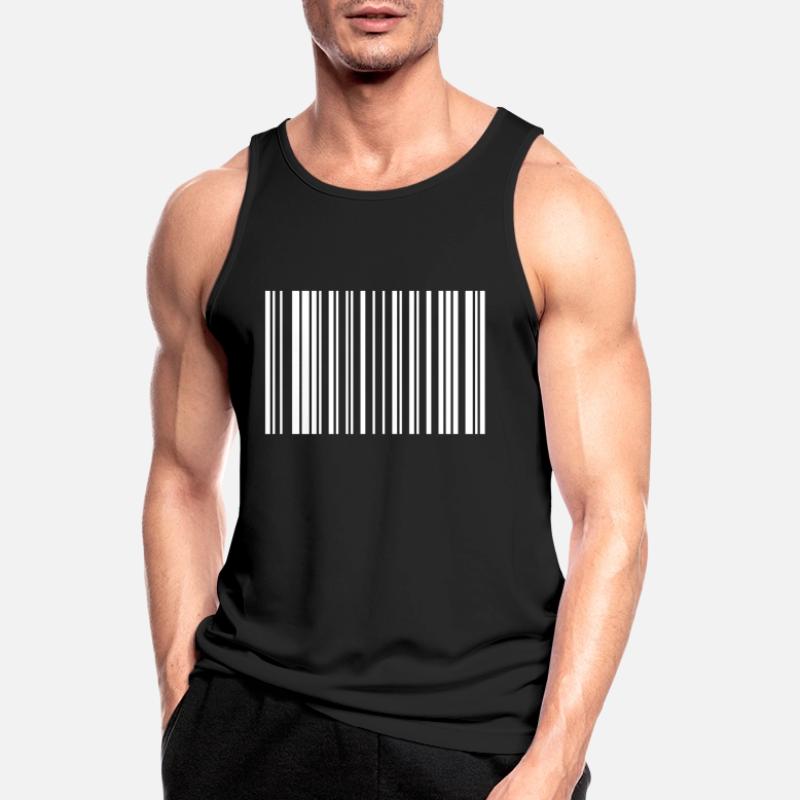 Code-barres de la paix Friedenszeichen Strichcode Symbole Débardeur respirant Homme