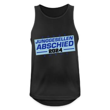 Junggesellen Abschied 2024 - Männer Tank Top atmungsaktiv - Schwarz - Vorne - Nick (188cm)
