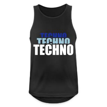 Techno Love Citation Dire Musique Fête Célébrer Logo - Débardeur respirant Homme - noir - Devant - Nick (188cm)