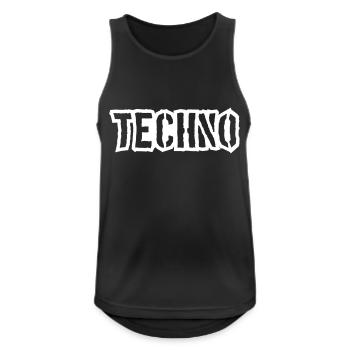 Techno Love Citation Dire Musique Fête Célébrer Logo - Débardeur respirant Homme - noir - Devant - Nick (188cm)