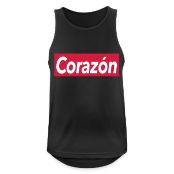 Corazon - coeur - Débardeur respirant Homme - noir - Devant - Nick (188cm)