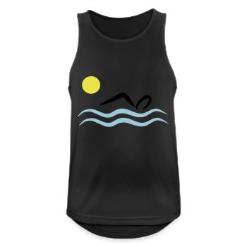 open water swimming - Men's Breathable Tank Top - black - Front - Nick (188cm)