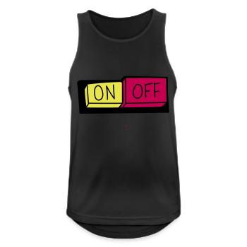 on und off button - Männer Tank Top atmungsaktiv - Schwarz - Vorne - Nick (188cm)