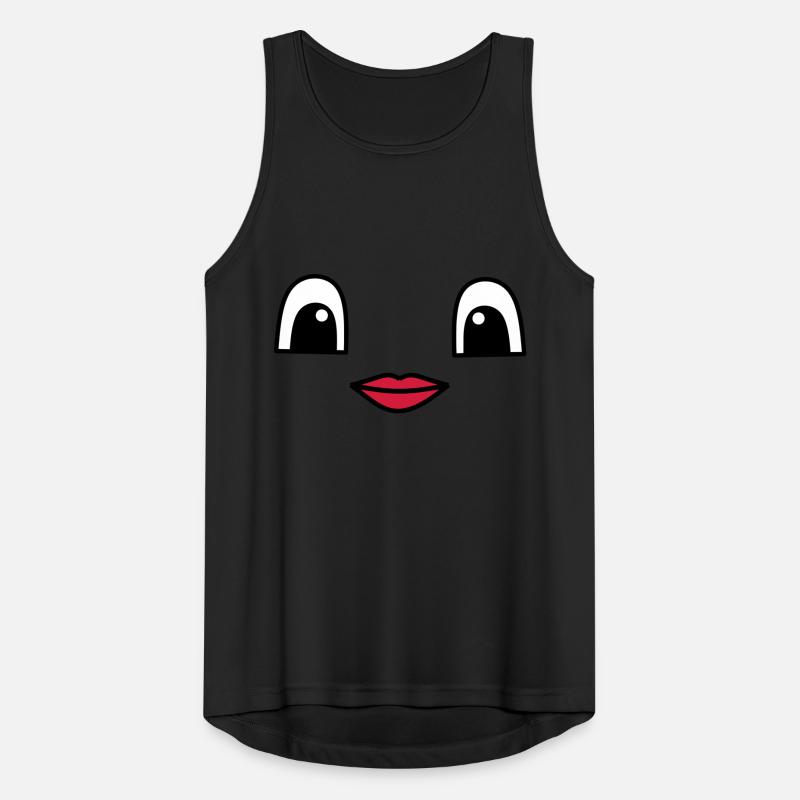 Cute face with red lips Männer Tank Top atmungsaktiv