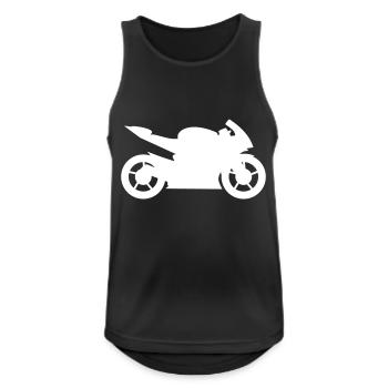 Schlanke Geschwindigkeit: Sportliches Motorrad - Männer Tank Top atmungsaktiv - Schwarz - Vorne - Nick (188cm)